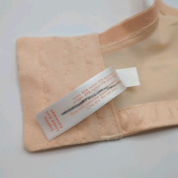 Cacique 44D Satin Full Coverage Bra Smooth Underwire Sugar Beige - Picture 10 of 10